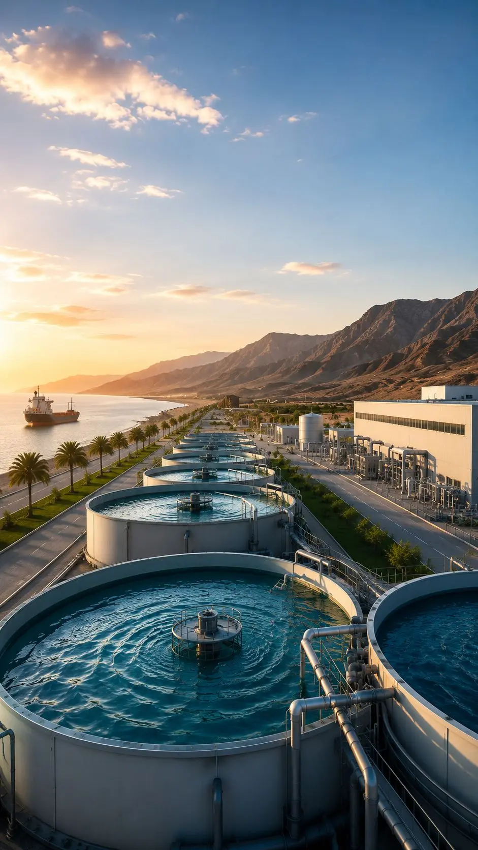 Concept rendering for an integrated aquaculture facility in Oman