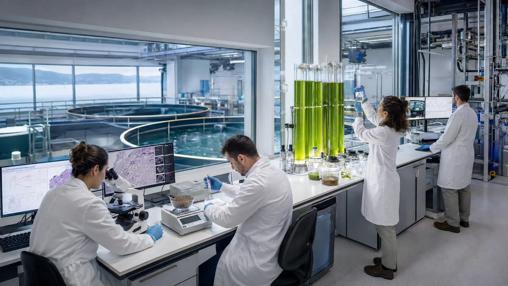 Applied aquaculture laboratory integrating biological research, nutrition, water quality and production data